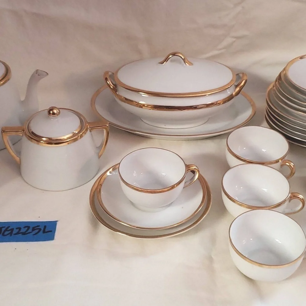 Vintage Noritake Goldena Children's Tea Set. There is a set for 6 counting lids